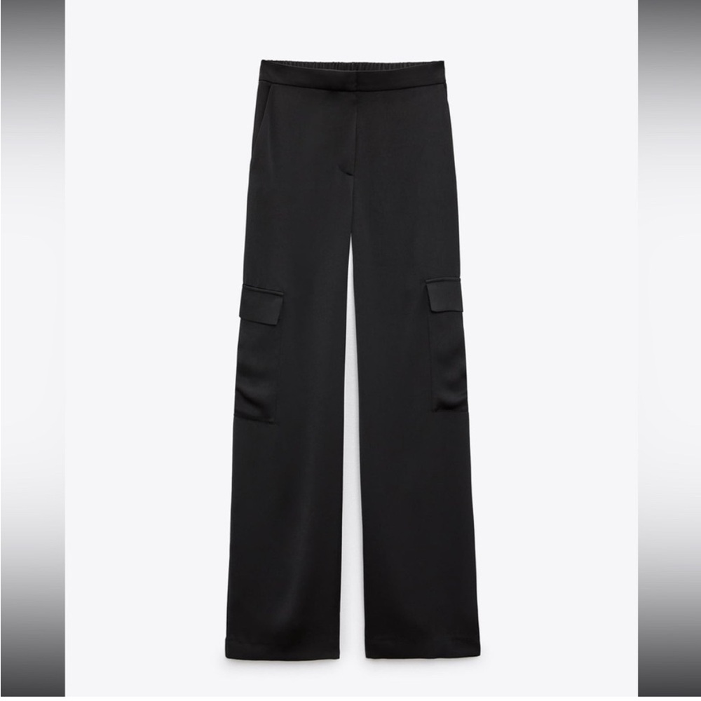 Zara satin cargo pants